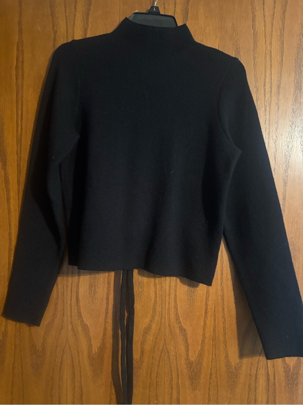 BKE Black Mock Neck Cropped Sweater